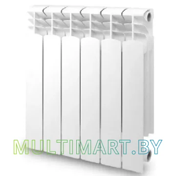 Биметаллический радиатор AQUAPROM BI 500/80 B21, серый квадрат, 8 секций (00-00010555)